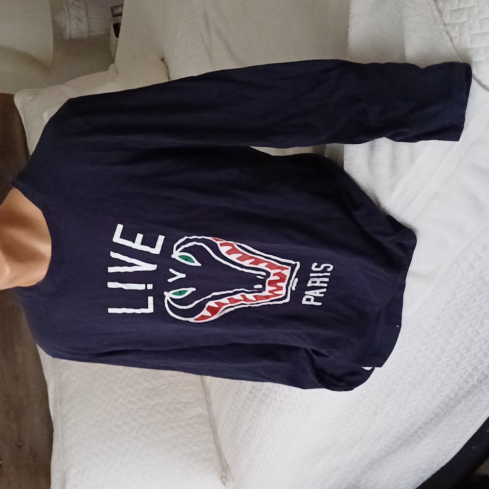 Lacoste Live Paris rare crewneck long sleeve navy tshirt 6 M/L - Picture 14 of 15